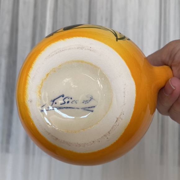 Vintage Provençal F. Sicard 1/2 tasse cup + saucer & milk pot! - Picture 9 of 17